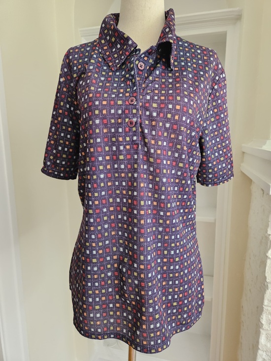 Old Navy Tops - Vintage Old Navy -L- Top with Multicolor Square Print